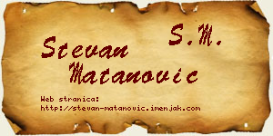 Stevan Matanović vizit kartica
